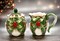 Ceramic Holly Sugar & Creamer, Home Décor, Gift for Her, Gift for Mom, Kitchen Décor, Christmas Décor